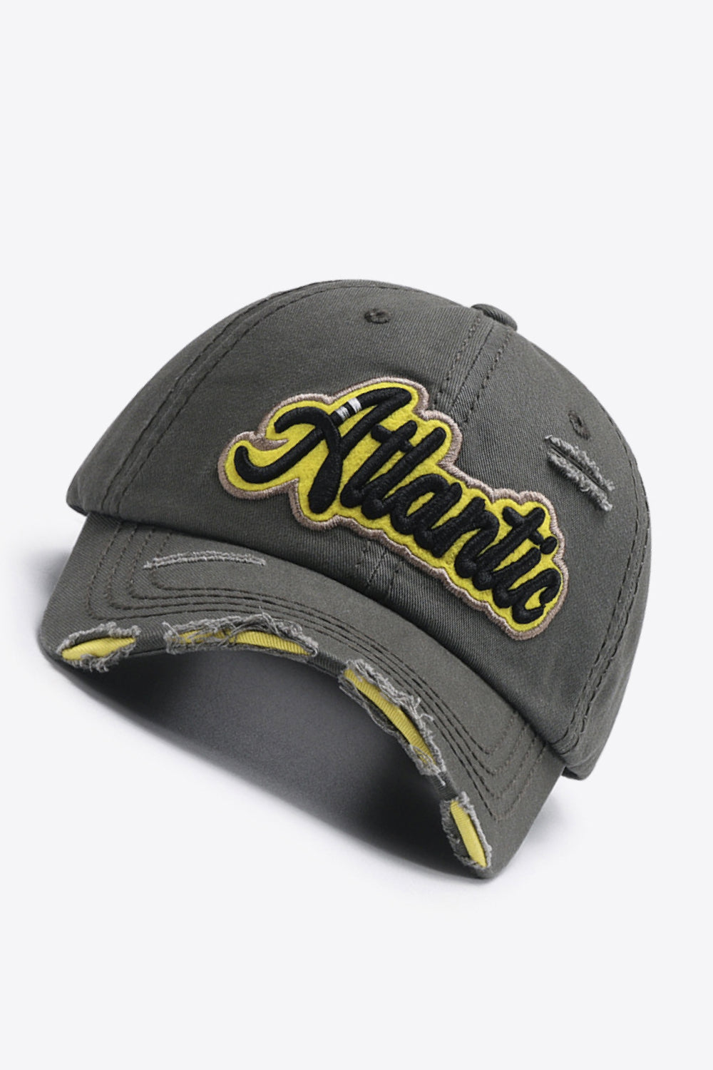 Atlantic graphic distressed baseball cap - atlantic graphic distressed baseball cap