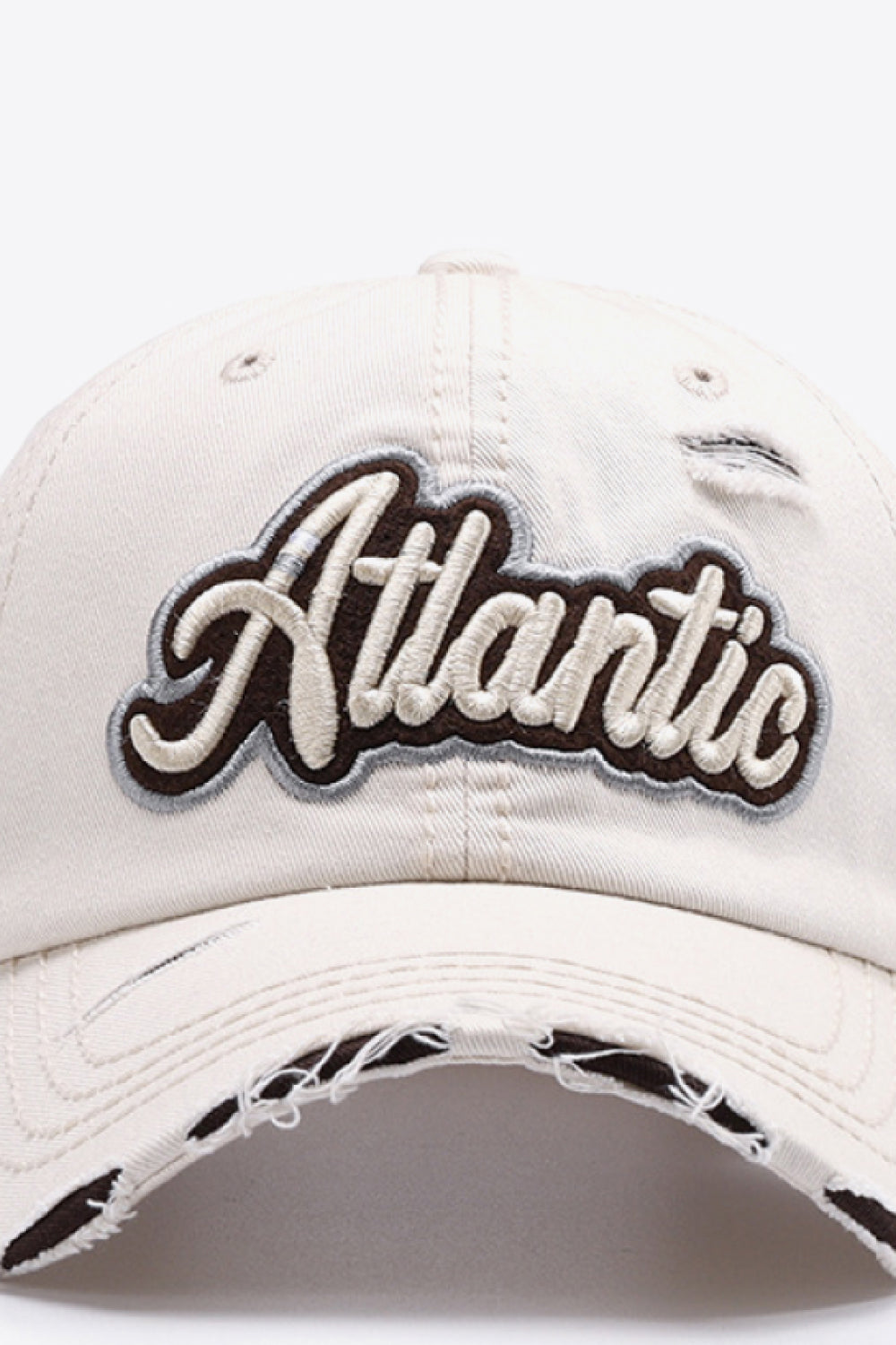 Atlantic graphic distressed baseball cap - atlantic graphic distressed baseball cap