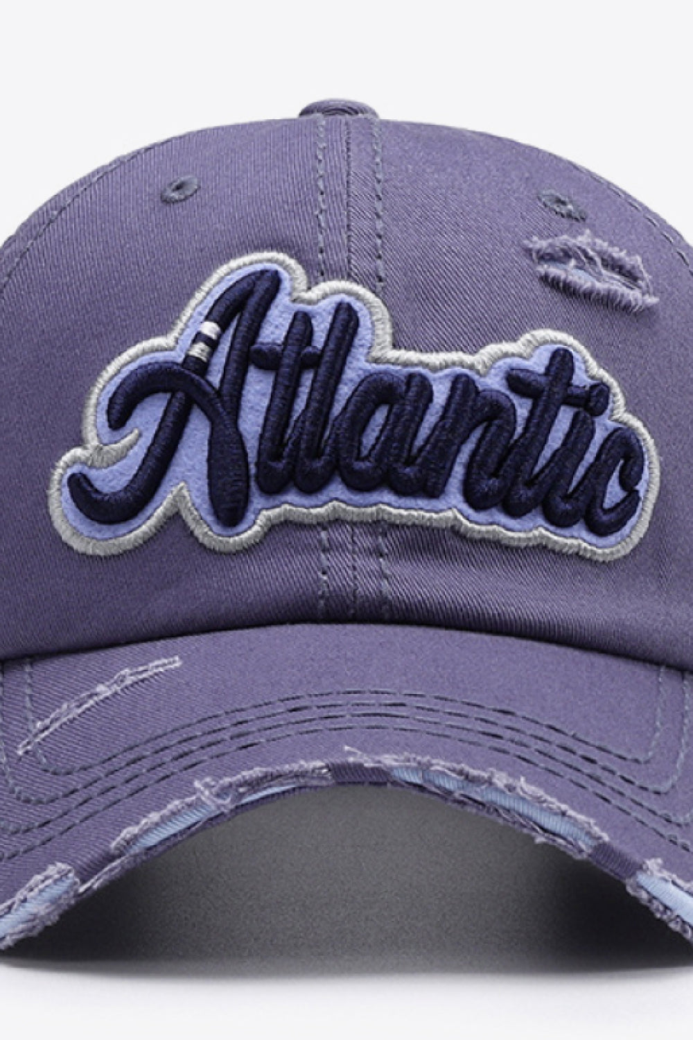 Atlantic graphic distressed baseball cap - atlantic graphic distressed baseball cap