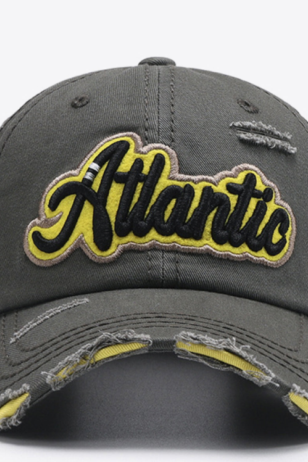 Atlantic graphic distressed baseball cap - atlantic graphic distressed baseball cap