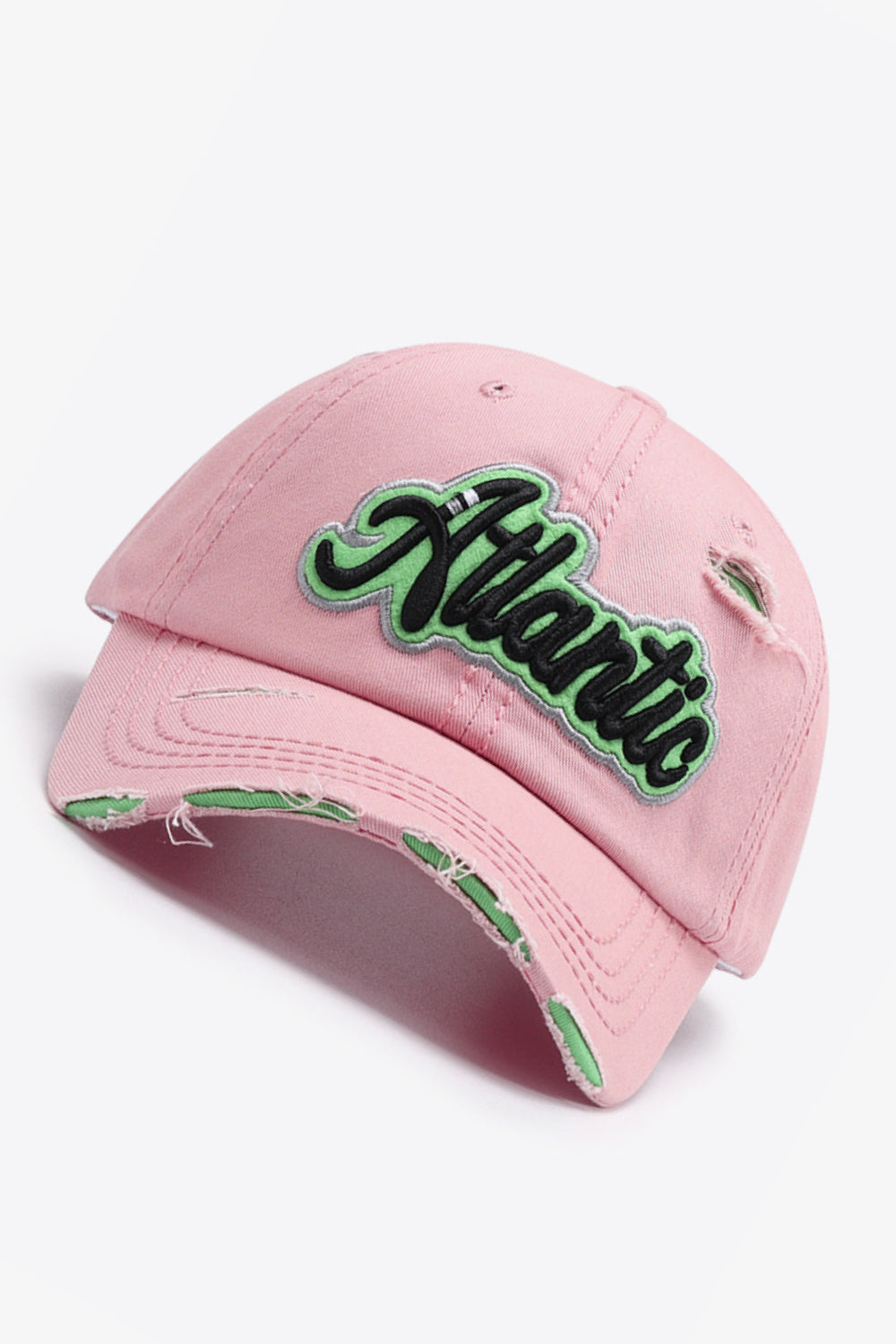 Atlantic graphic distressed baseball cap - atlantic graphic distressed baseball cap