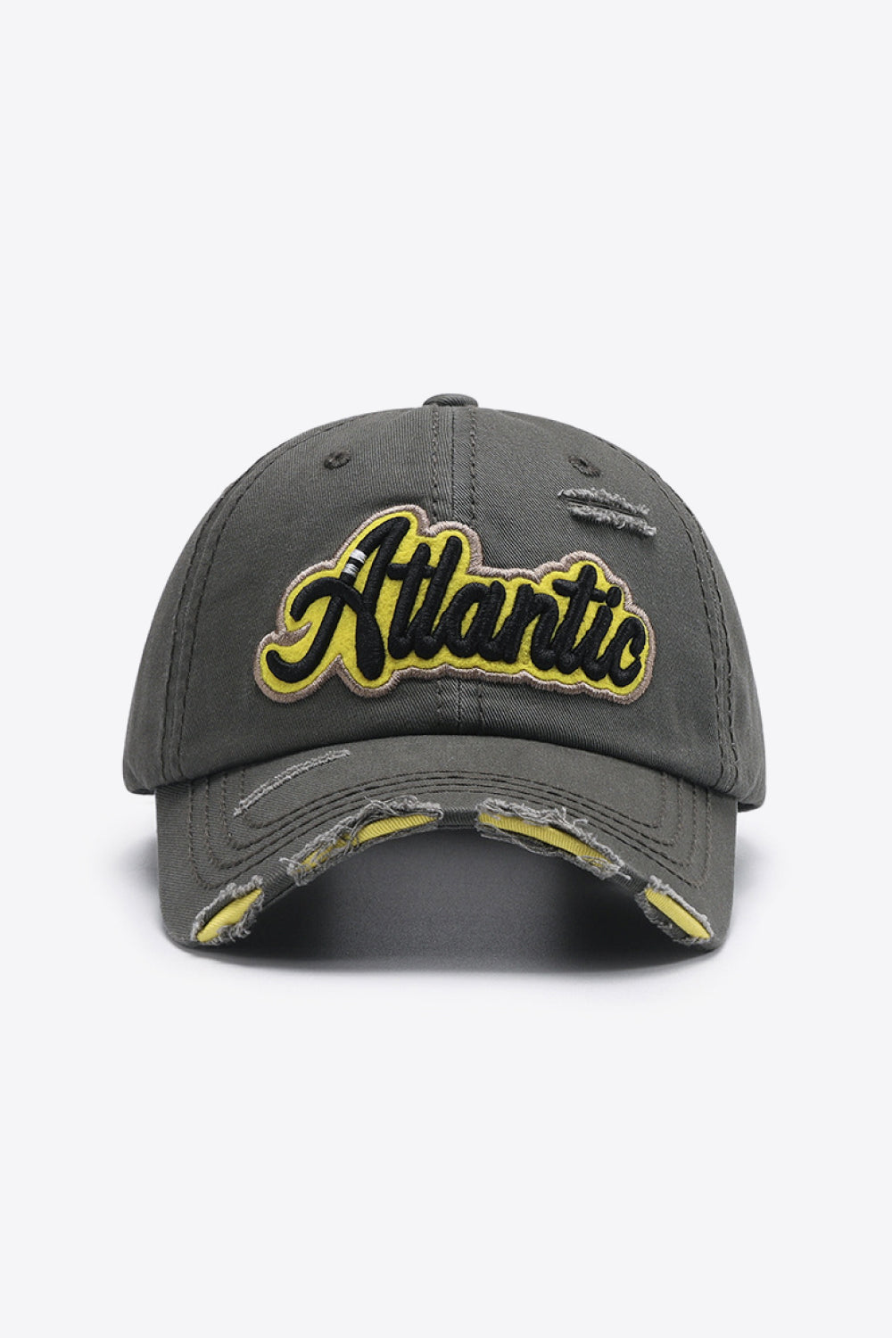 Atlantic graphic distressed baseball cap - green / one size - atlantic graphic distressed baseball cap