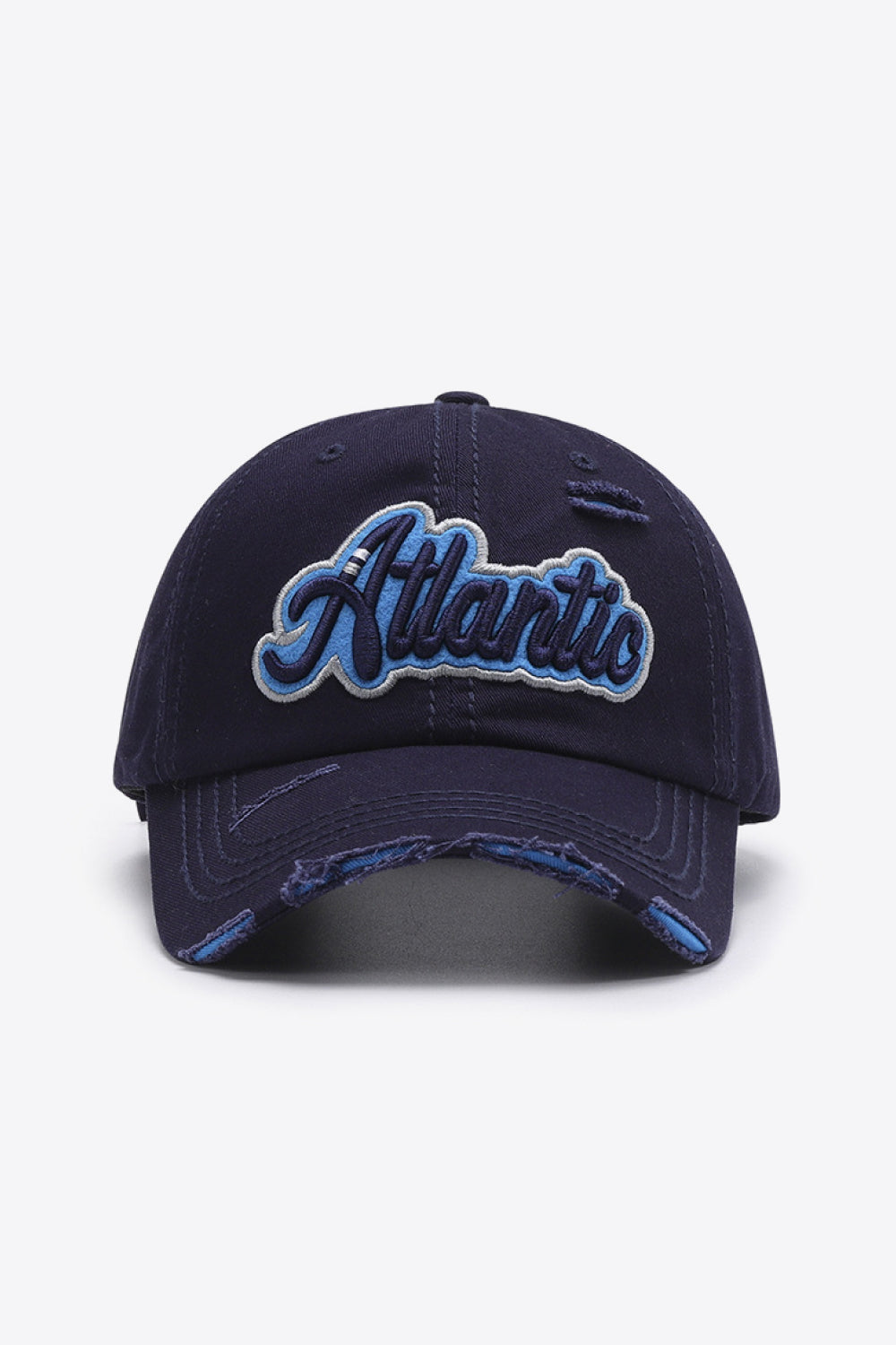 Atlantic graphic distressed baseball cap - navy / one size - atlantic graphic distressed baseball cap