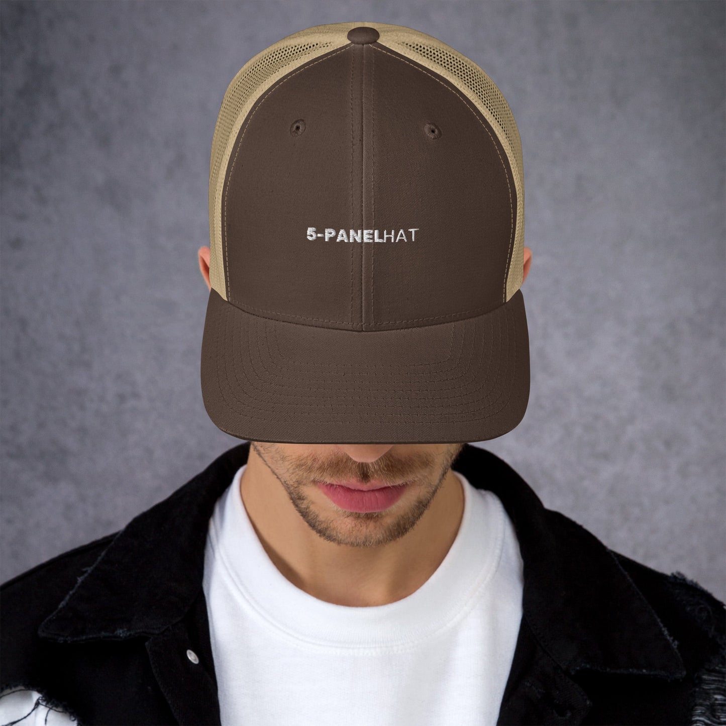 Black retro mesh trucker hat yupoong - brown/ khaki - trucker hats