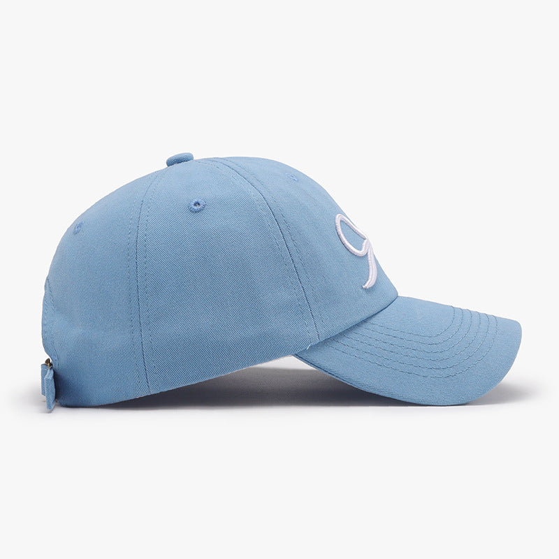 Bow embroidered cotton baseball cap - bow embroidered cotton baseball cap