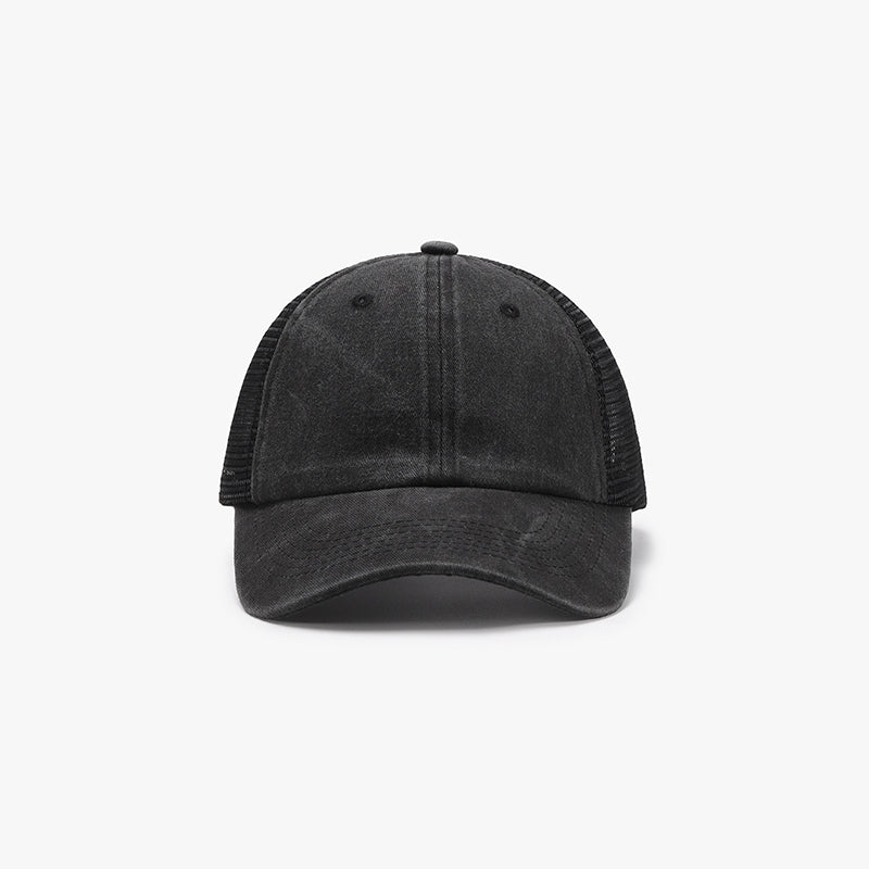 Breathable mesh adjustable baseball cap - black / one size - breathable mesh adjustable baseball cap