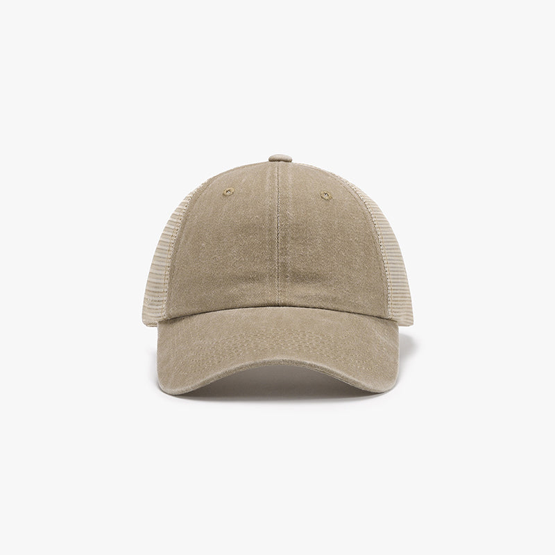 Breathable mesh adjustable baseball cap - tan / one size - breathable mesh adjustable baseball cap