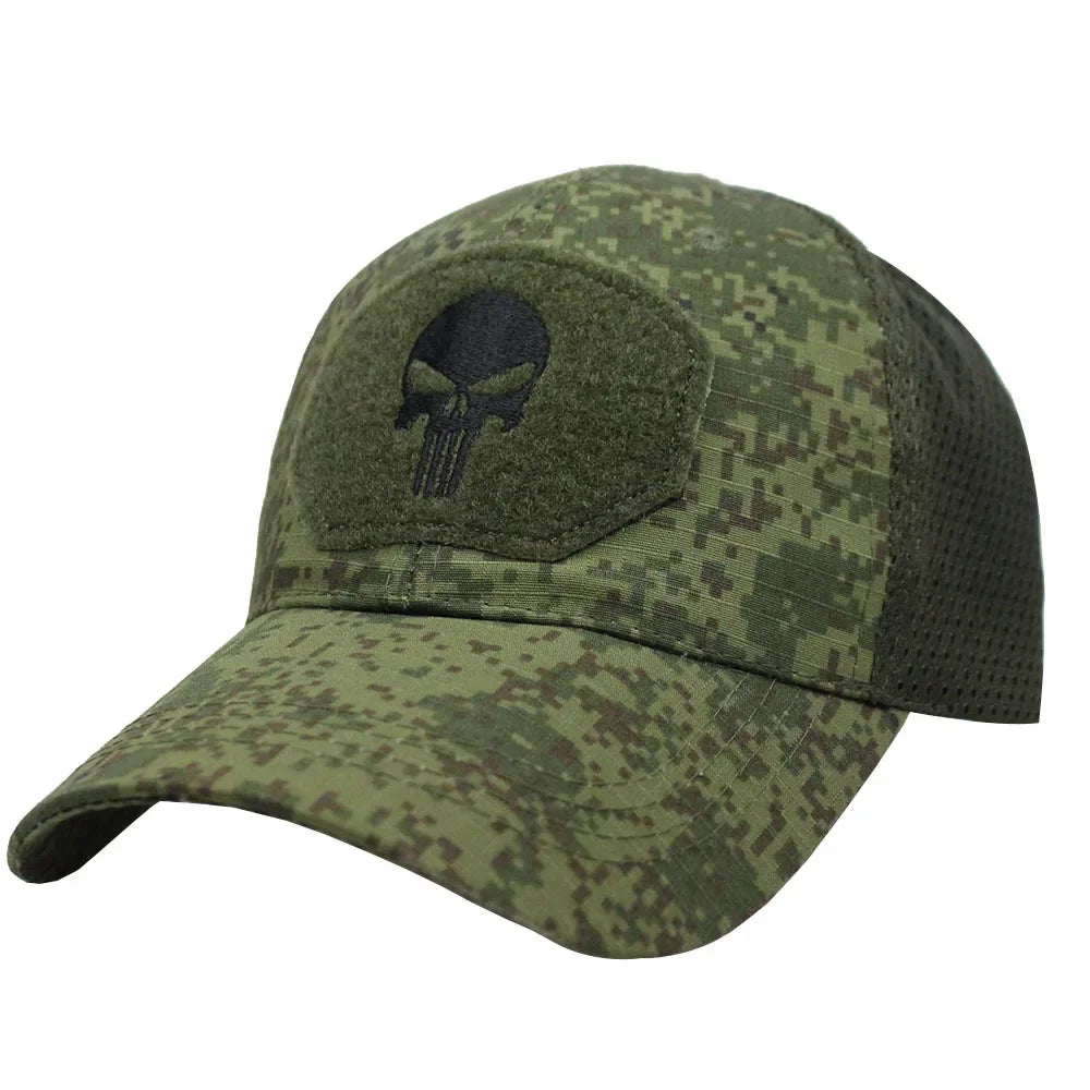Camouflage baseball cap mesh breathable special forces tactical camo hat skull duck visor hat