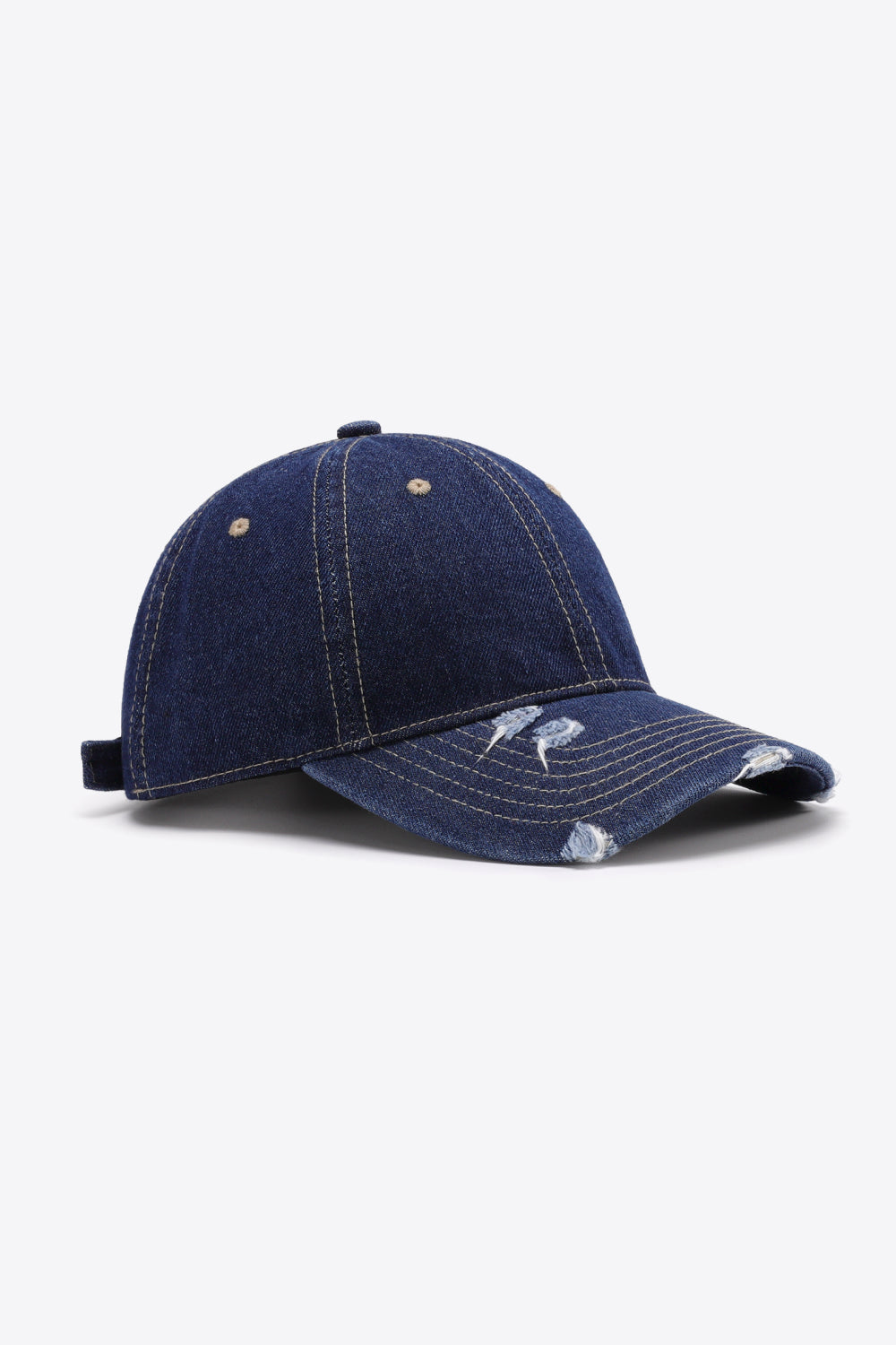 Distressed adjustable baseball cap - dark navy / one size - distressed adjustable baseball cap