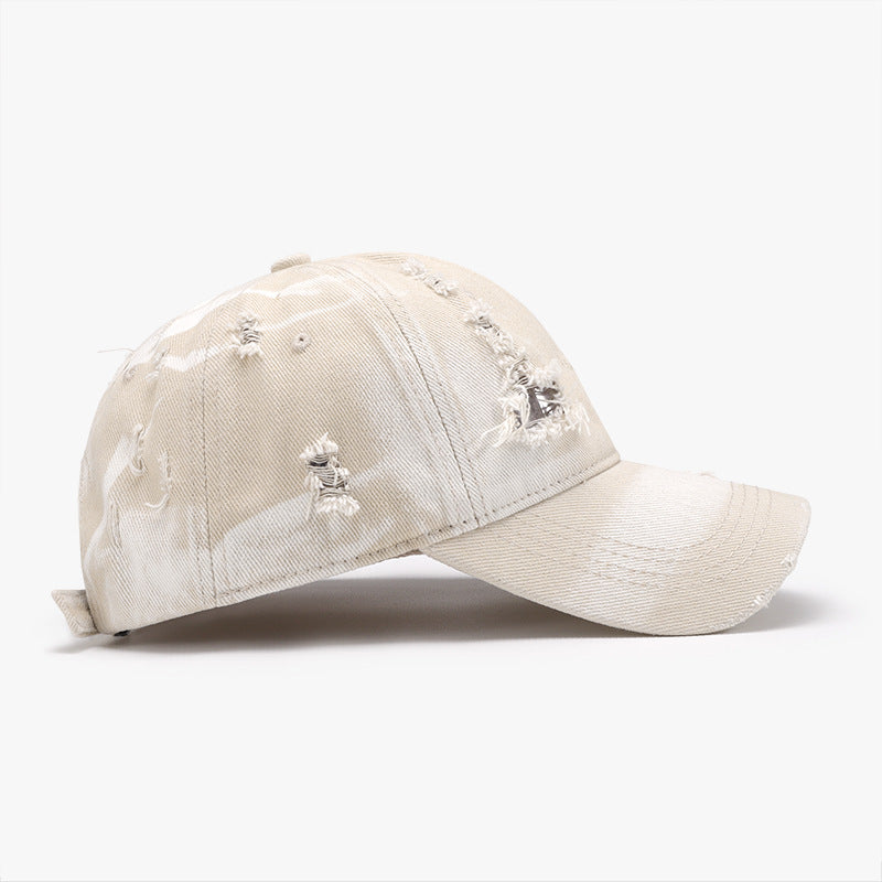 Distressed adjustable cotton baseball cap - distressed adjustable cotton baseball cap