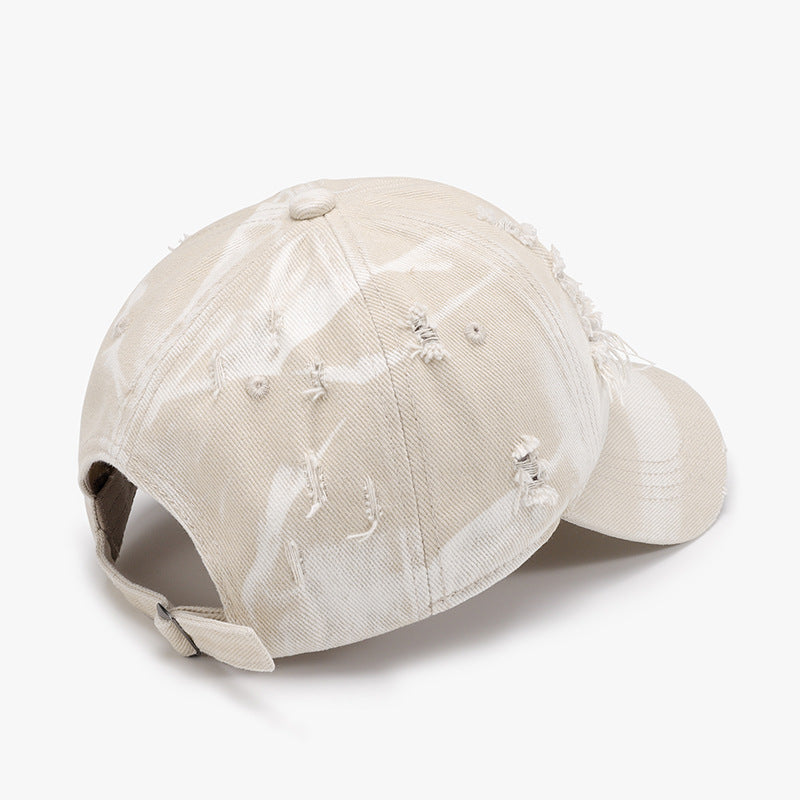 Distressed adjustable cotton baseball cap - distressed adjustable cotton baseball cap