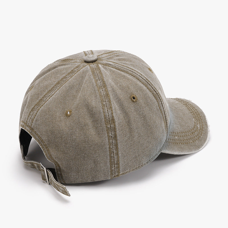 Distressed washed adjustable baseball cap - distressed washed adjustable baseball cap