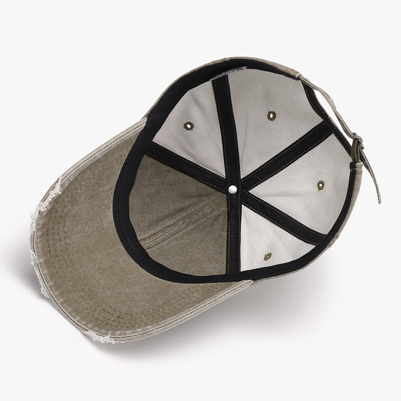 Distressed washed adjustable baseball cap - distressed washed adjustable baseball cap