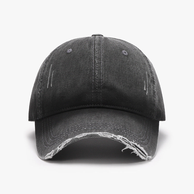 Distressed washed adjustable baseball cap - black / one size - distressed washed adjustable baseball cap