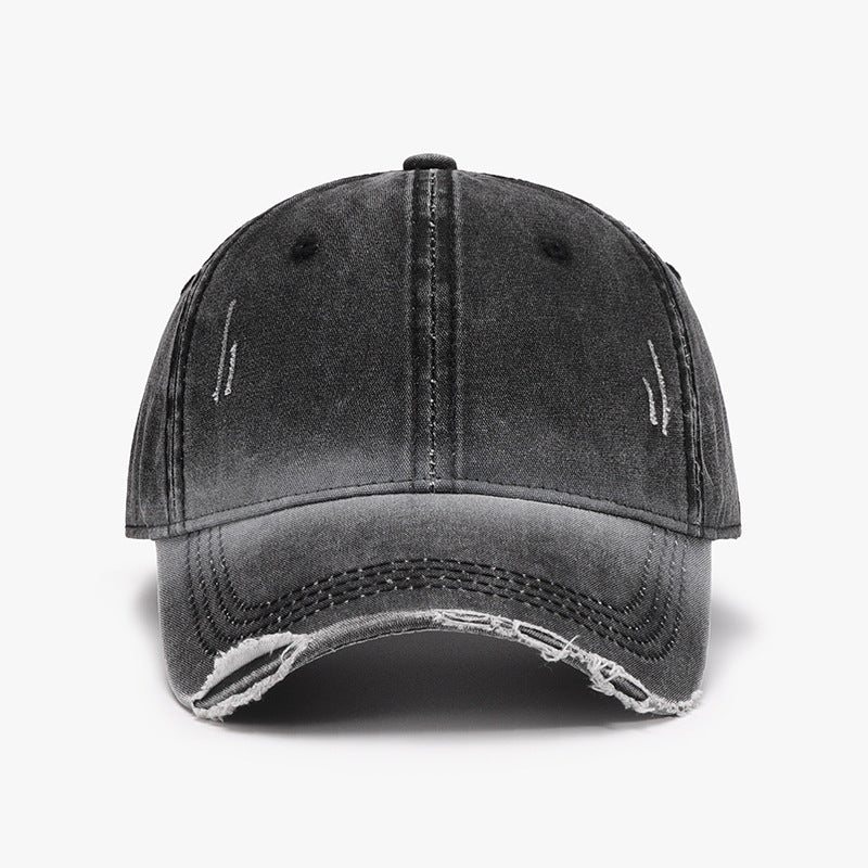 Distressed washed adjustable baseball cap - dark gray / one size - distressed washed adjustable baseball cap