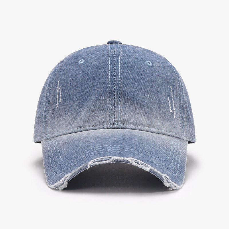 Distressed washed adjustable baseball cap - dusty blue / one size - distressed washed adjustable baseball cap