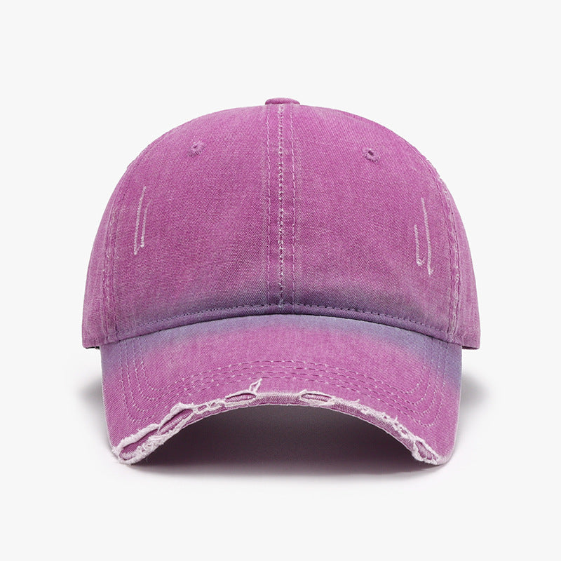 Distressed washed adjustable baseball cap - hot pink / one size - distressed washed adjustable baseball cap