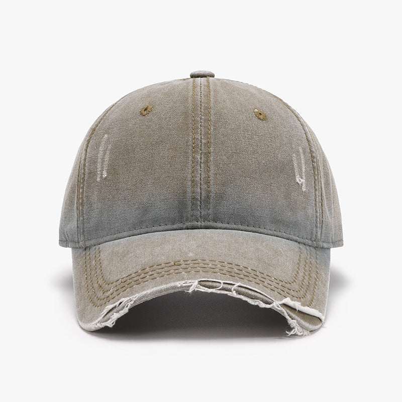 Distressed washed adjustable baseball cap - mocha / one size - distressed washed adjustable baseball cap