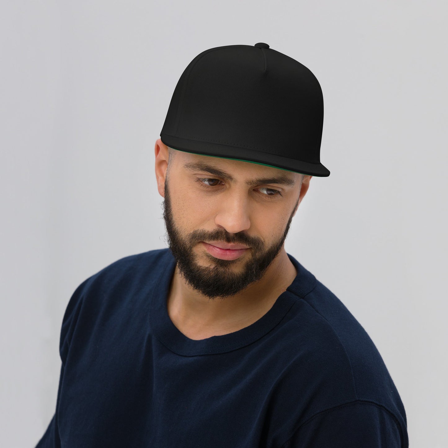 Embroidered 5 panel flat bill hat - embroidered 5 panel flat bill hat