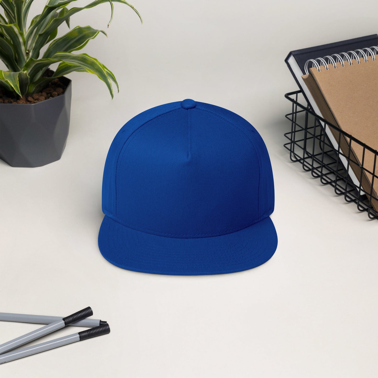 Embroidered 5 panel flat bill hat - embroidered 5 panel flat bill hat
