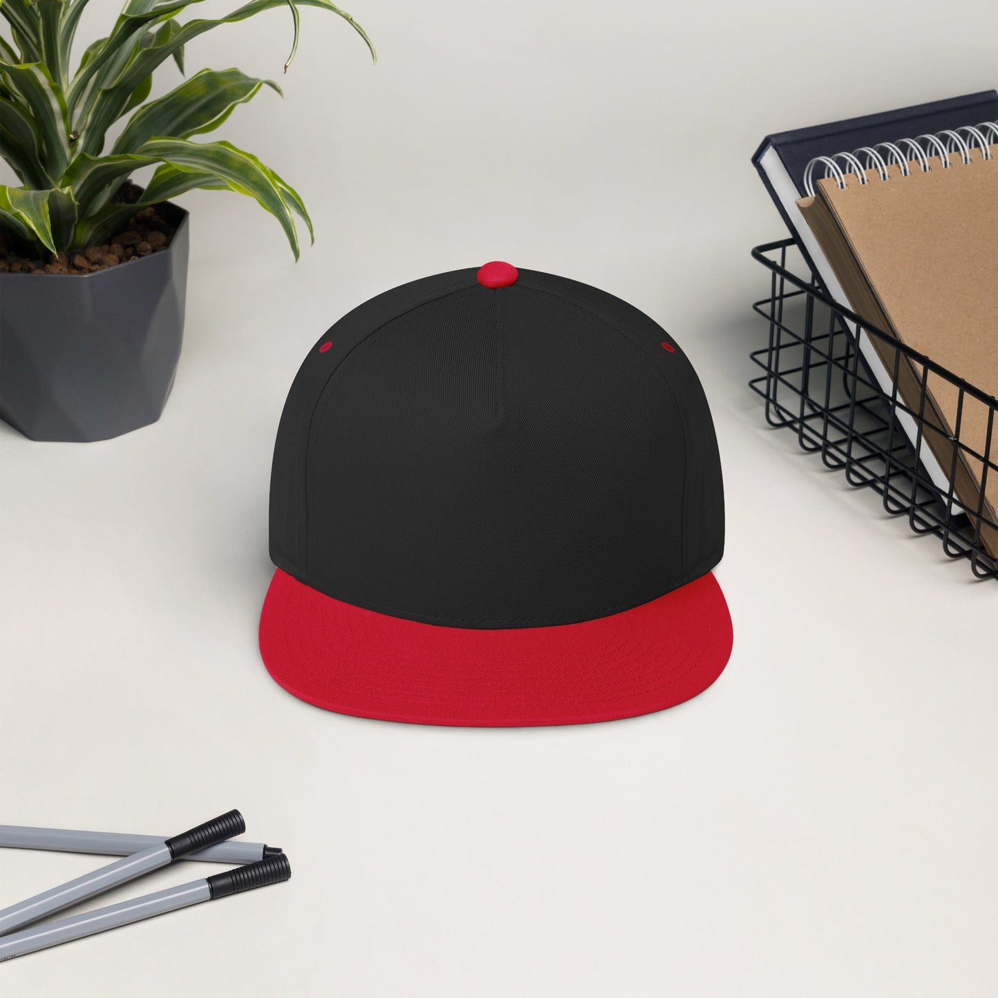 Embroidered 5 panel flat bill hat - embroidered 5 panel flat bill hat