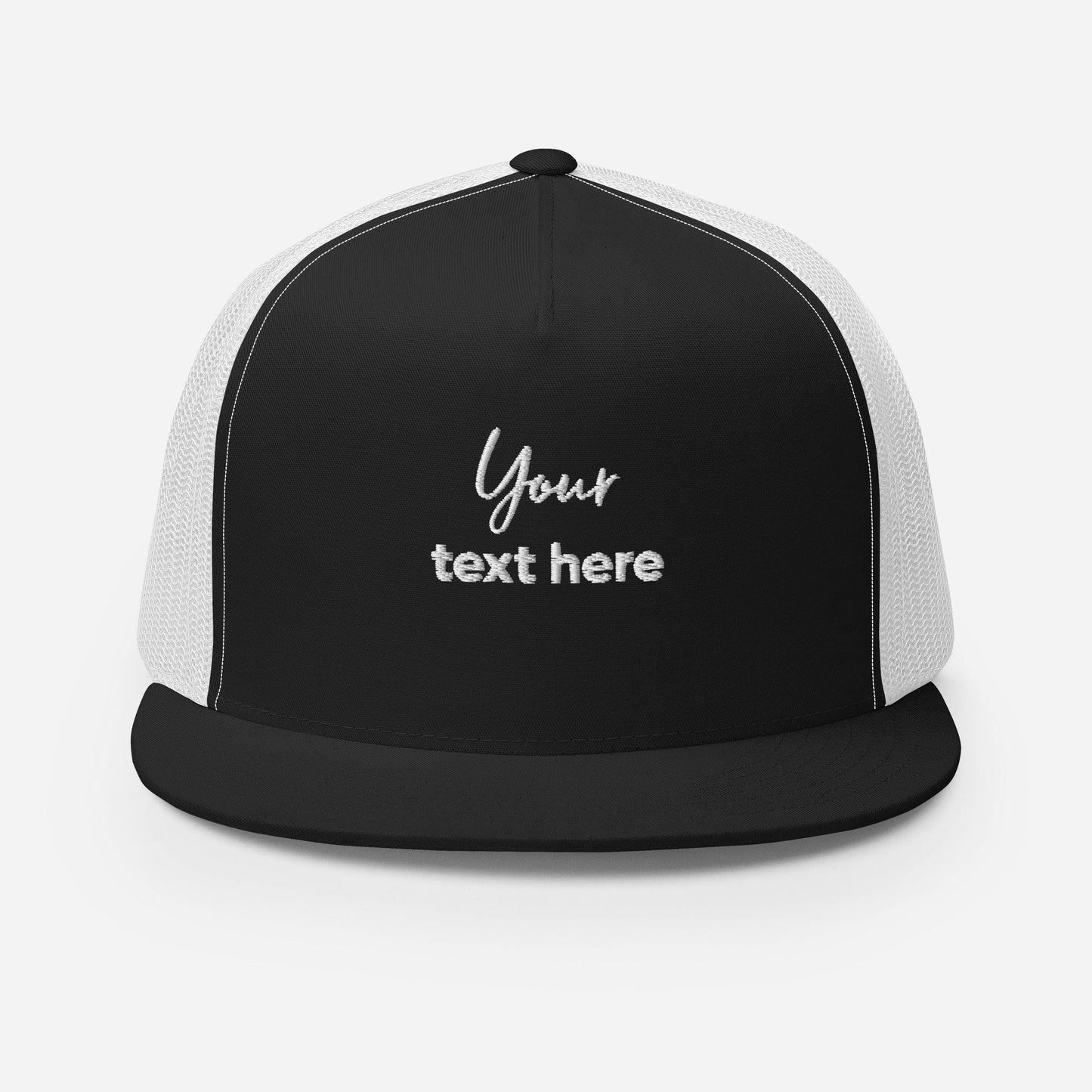 Embroidered custom 5 panel trucker cap - embroidered custom 5 panel trucker cap