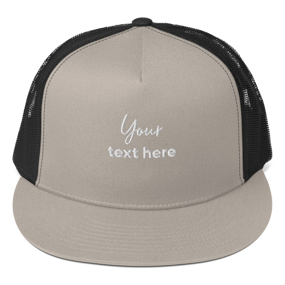 Embroidered custom 5 panel trucker cap - embroidered custom 5 panel trucker cap