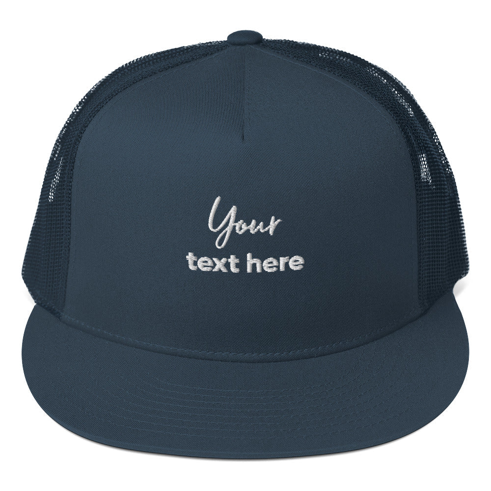Embroidered custom 5 panel trucker cap - embroidered custom 5 panel trucker cap