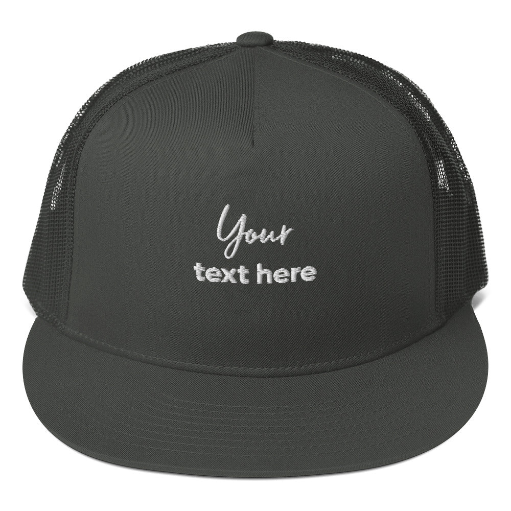Embroidered custom 5 panel trucker cap - embroidered custom 5 panel trucker cap