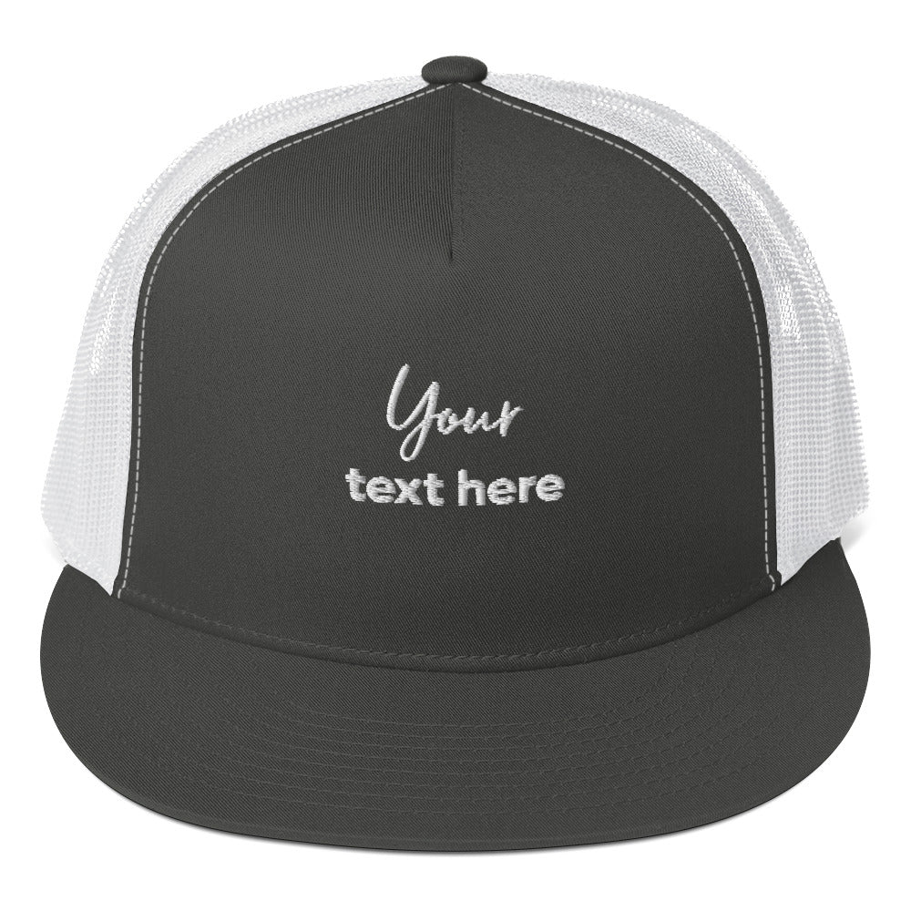 Embroidered custom 5 panel trucker cap - embroidered custom 5 panel trucker cap
