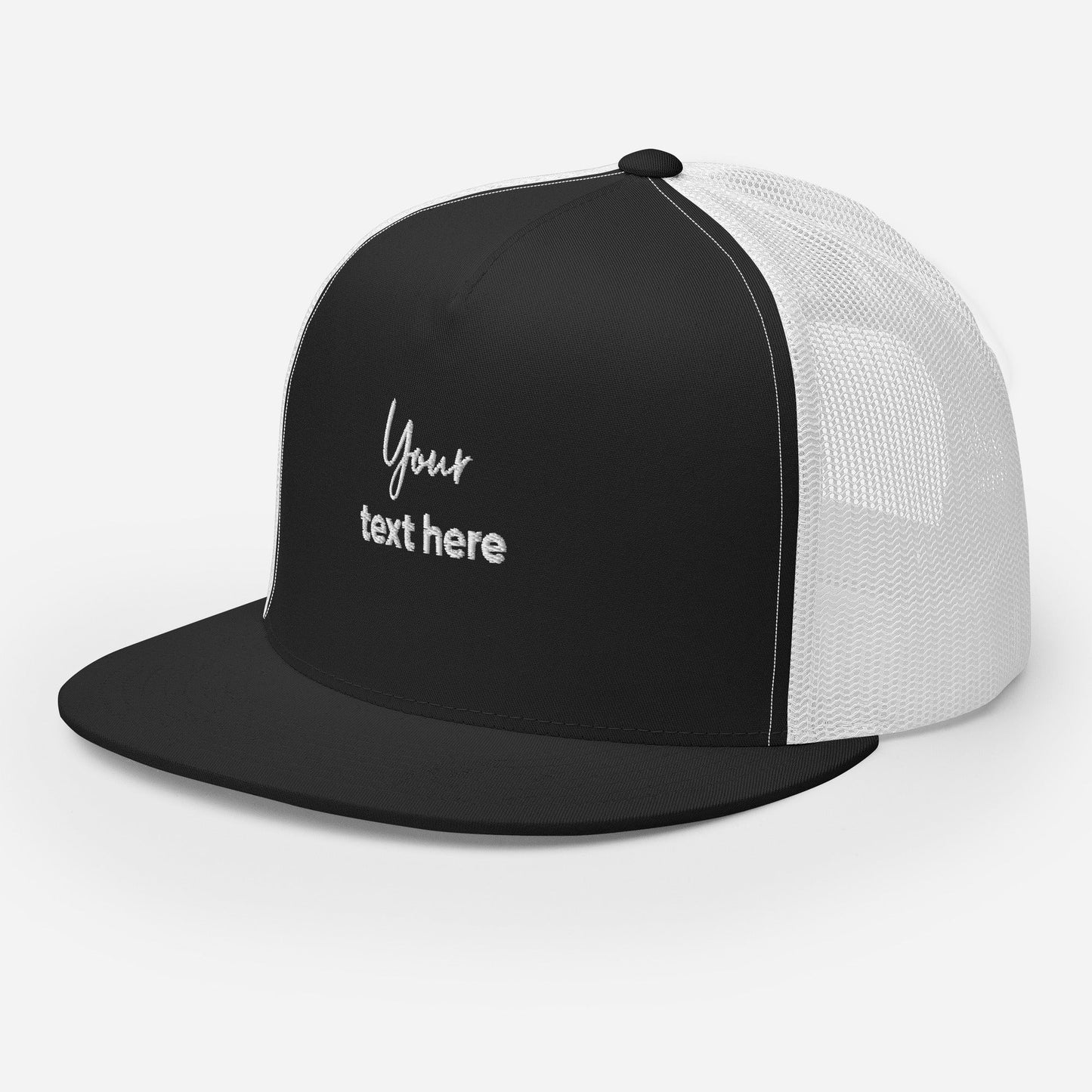 Embroidered custom 5 panel trucker cap - embroidered custom 5 panel trucker cap