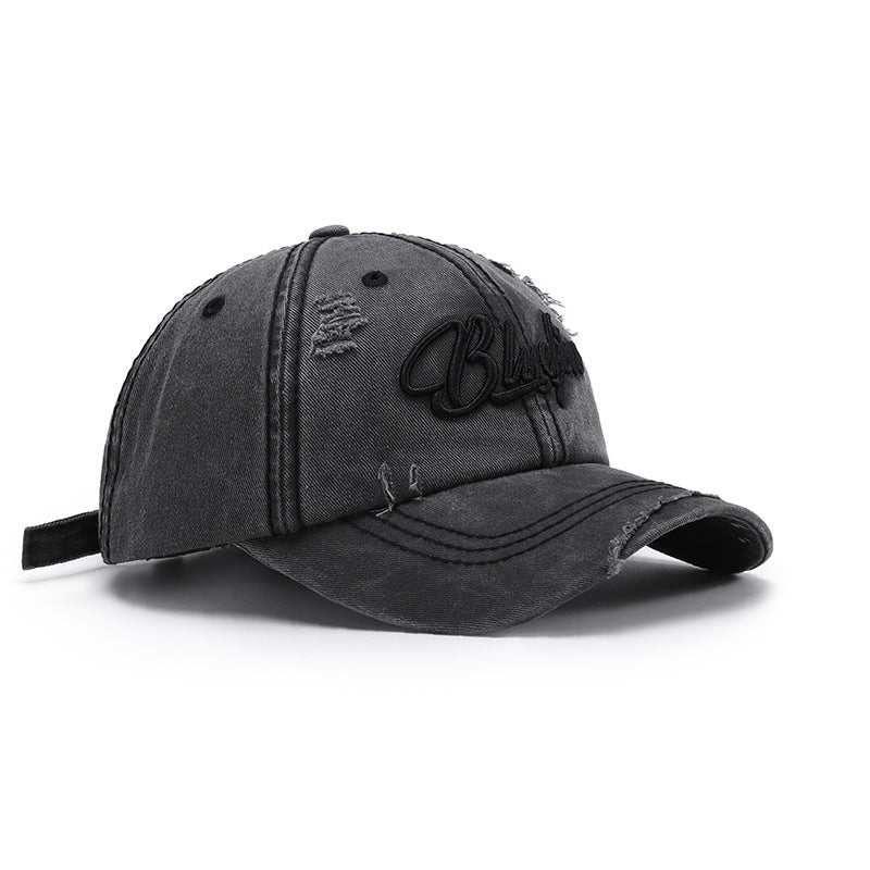 Embroidered letter cotton baseball cap - embroidered letter cotton baseball cap