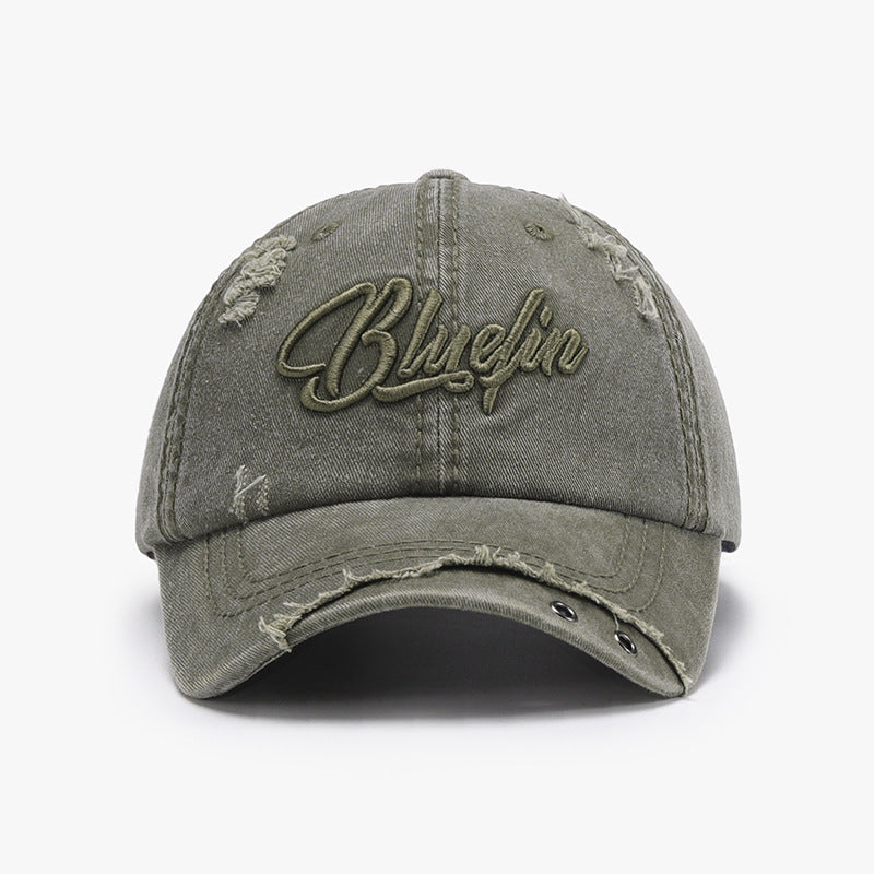 Embroidered letter cotton baseball cap - sage / one size - embroidered letter cotton baseball cap