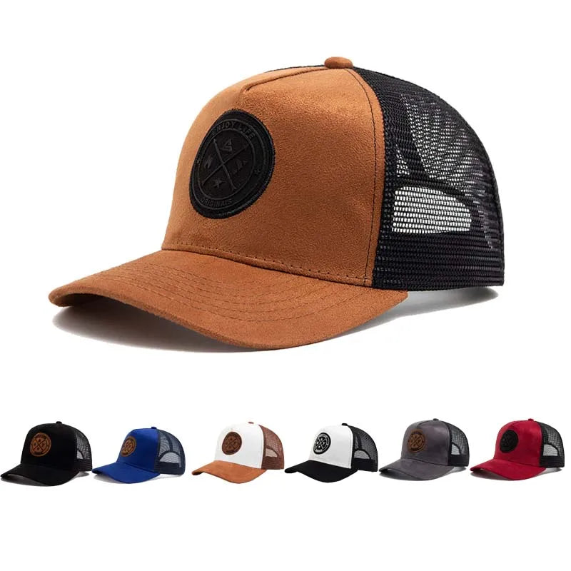 Four seasons mesh baseball cap women men fashion casual breathable letter icon unisex hiphop trucker caps outdoor
