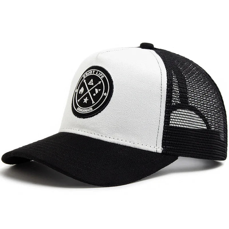 Four seasons mesh baseball cap women men fashion casual breathable letter icon unisex hiphop trucker caps outdoor
