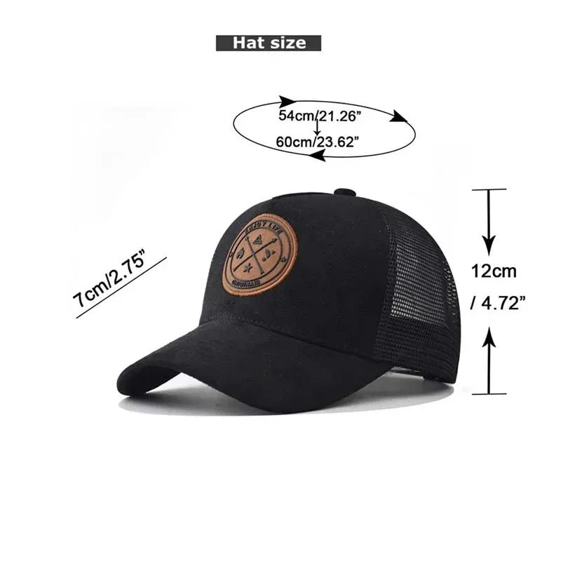 Four seasons mesh baseball cap women men fashion casual breathable letter icon unisex hiphop trucker caps outdoor