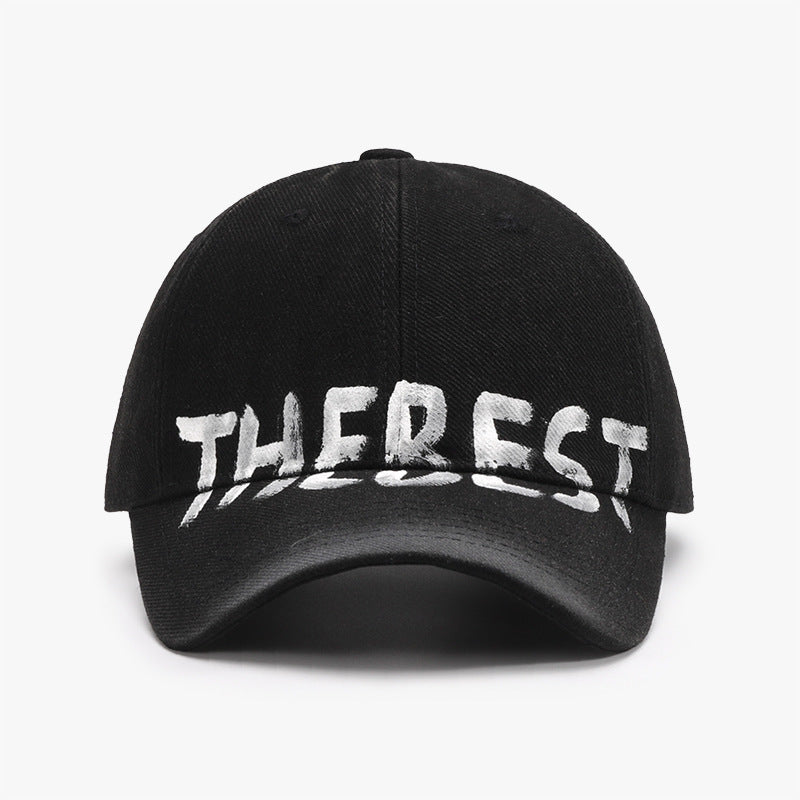 Letter adjustable baseball cap - black / one size - letter adjustable baseball cap