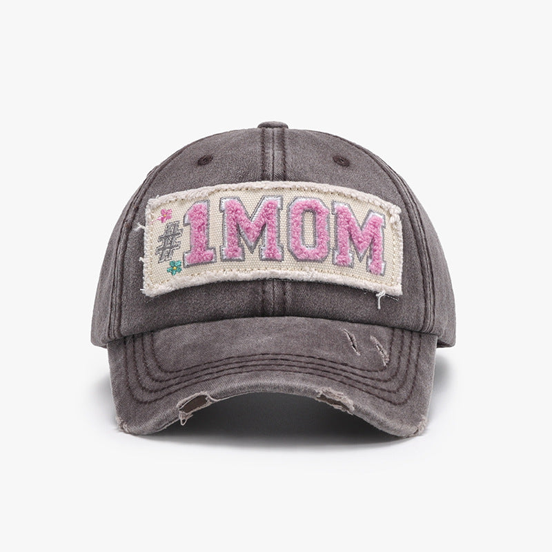 Letter adjustable cotton baseball cap - coffee brown / one size - letter adjustable cotton baseball cap