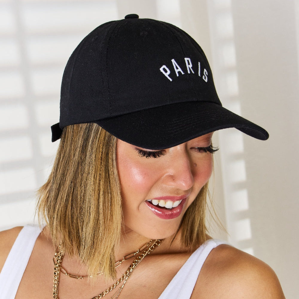 Paris embroidered city baseball cap - paris black / one size - embroidered city baseball cap