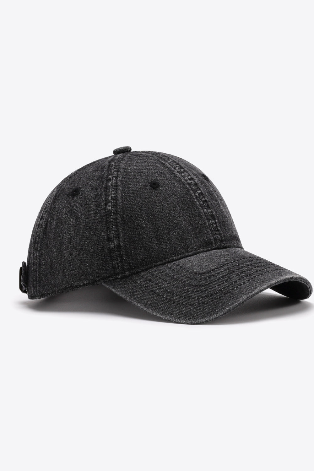 Plain adjustable baseball cap - black / one size - plain adjustable baseball cap
