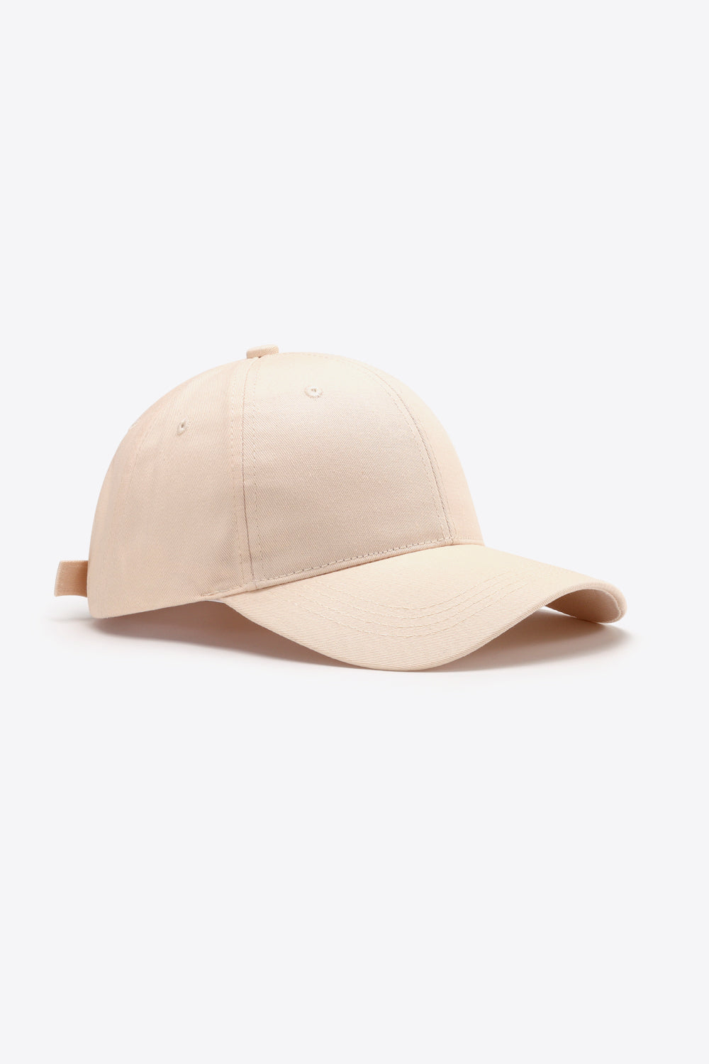 Plain adjustable cotton baseball cap - cream / one size - plain adjustable cotton baseball cap