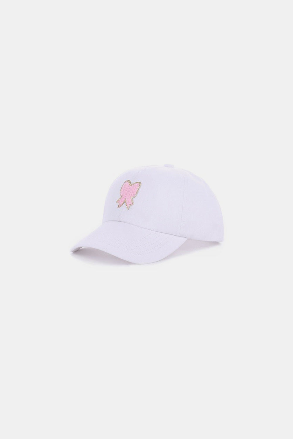 Ribbon bow chenille patch baseball cap - ribbon bow chenille patch baseball cap