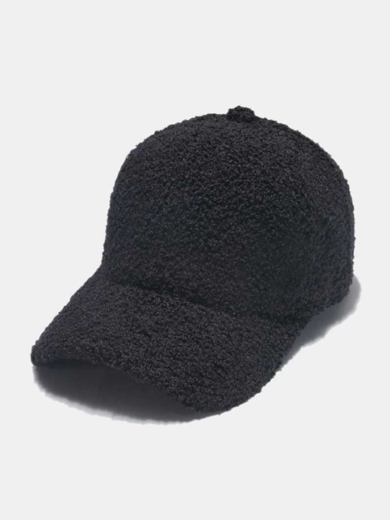 Sherpa solid color baseball cap - black / one size - sherpa solid color baseball cap