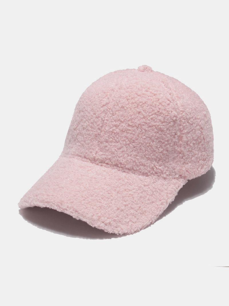 Sherpa solid color baseball cap - pink / one size - sherpa solid color baseball cap