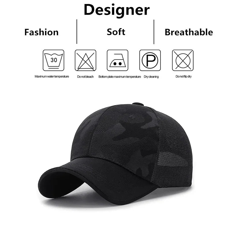 Unisex light plate camouflage breathable baseball net caps spring and autumn outdoor adjustable casual hats sunscreen
