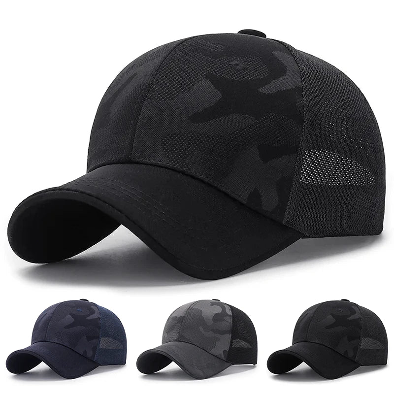 Unisex light plate camouflage breathable baseball net caps spring and autumn outdoor adjustable casual hats sunscreen