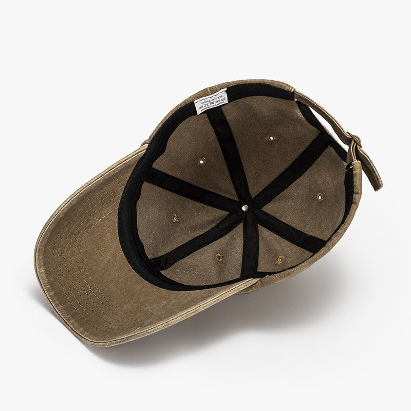 Washed curved-brim baseball cap - washed curved-brim baseball cap