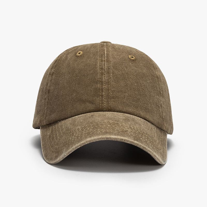 Washed curved-brim baseball cap - coffee brown / one size - washed curved-brim baseball cap