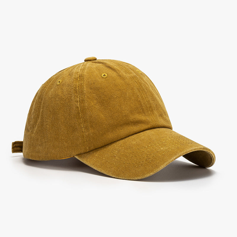 Washed curved-brim baseball cap - mustard / one size - washed curved-brim baseball cap
