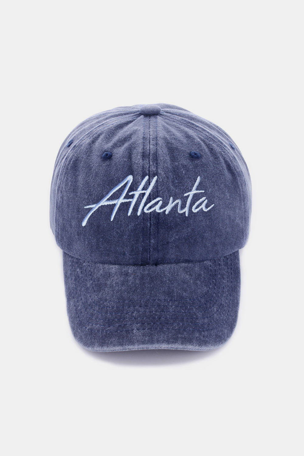 Zenana washed atlanta embroidered baseball cap - atlanta navy / one size - zenana washed atlanta embroidered baseball